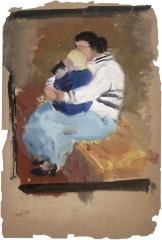 [Seated woman and child]