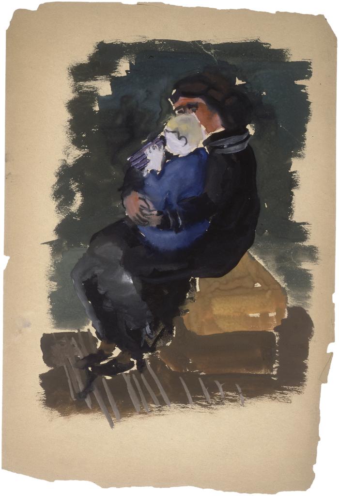 [Seated woman and child]