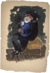 [Seated woman and child]