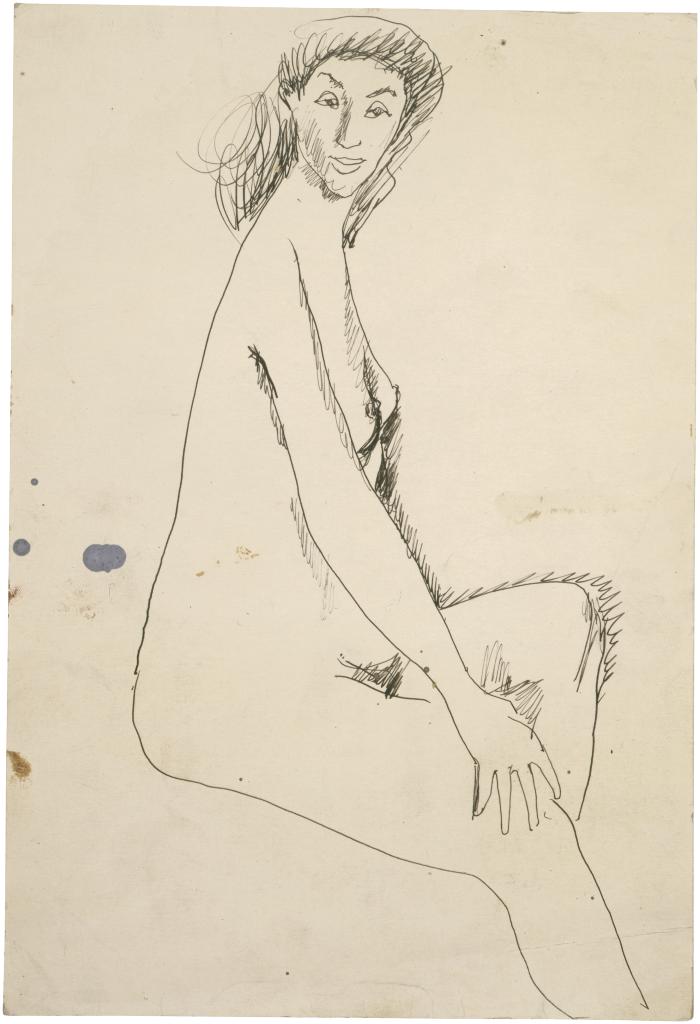 [Seated female nude]