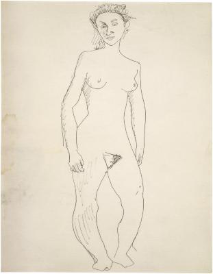 [Standing female nude]