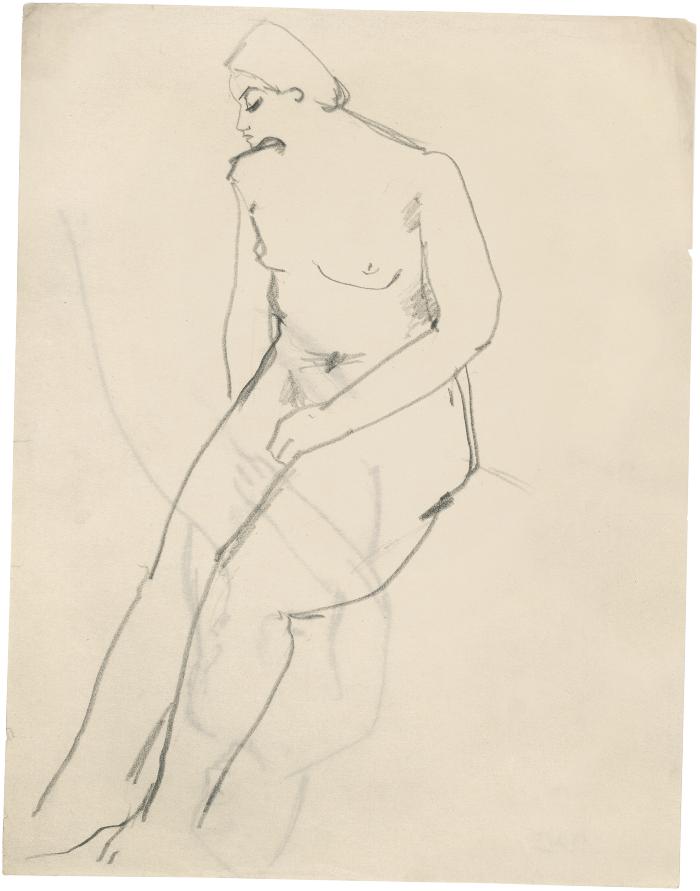 [Seated female nude]