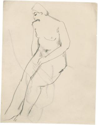 [Seated female nude]