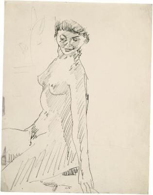 [Female nude in chair]