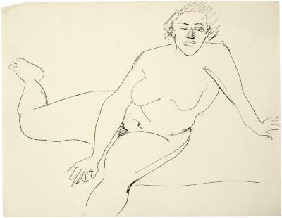 [Seated female nude]