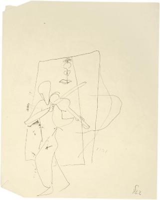 [Standing man playing violin]