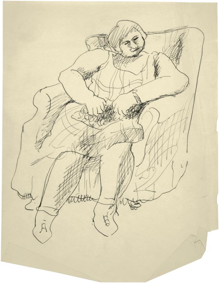 [Woman in armchair]