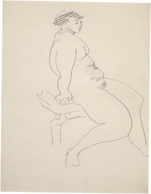 [Seated female nude]