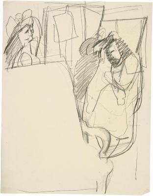 [Figures in subway car]