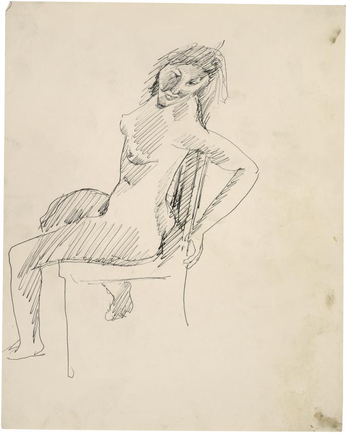 [Female nude in chair]
