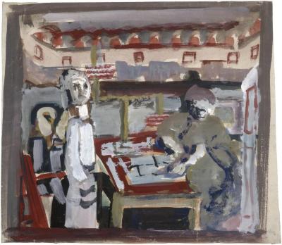 [Interior with figures]