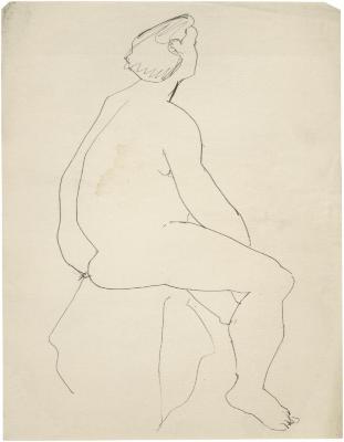 [Seated female nude]