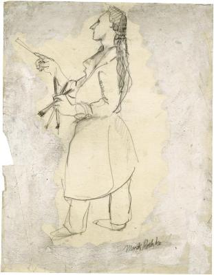 [Standing woman painting]