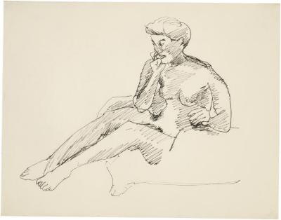 [Seated female nude]