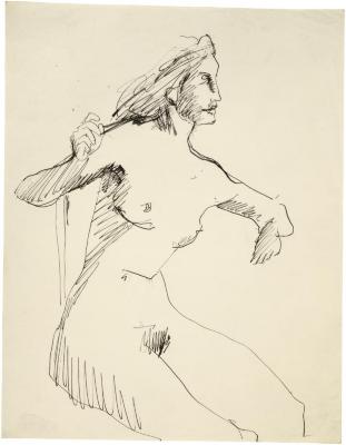 [Seated female nude]