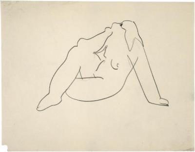 [Seated female nude]