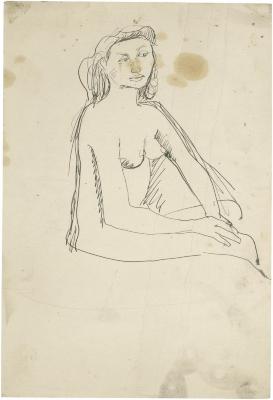 [Seated female nude]