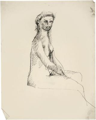 [Seated female nude]