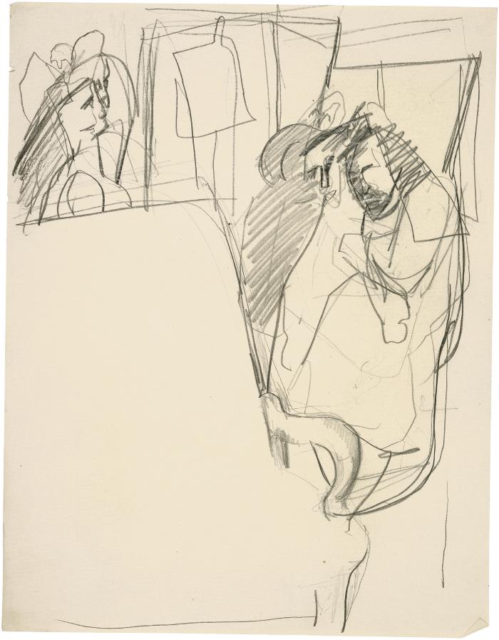 [Figures in subway car]