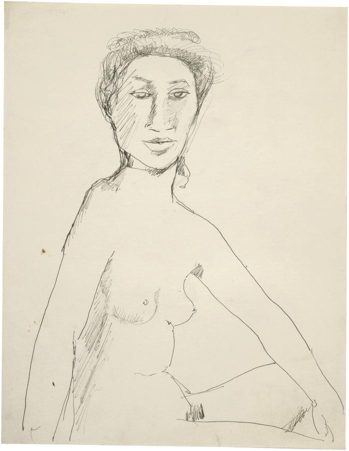 [Seated female nude]