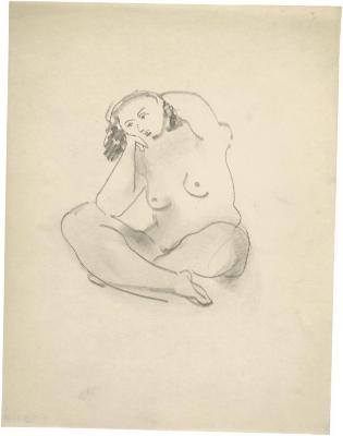 [Seated female nude]