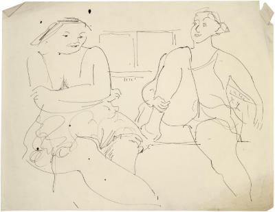 [Two seated women]