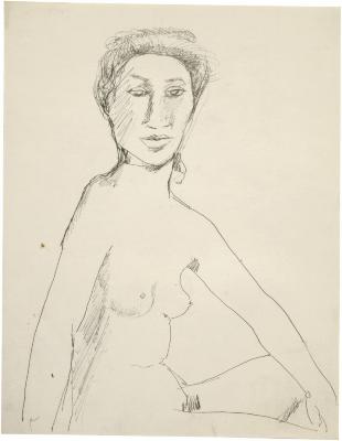[Seated female nude]