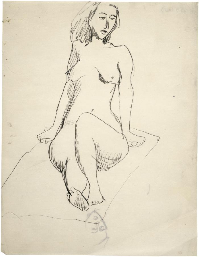 [Seated female nude]