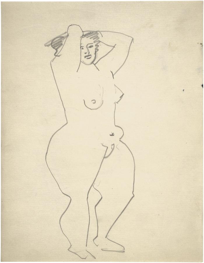 [Standing female nude]