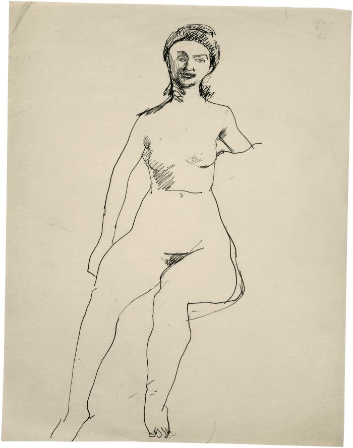 [Seated female nude]