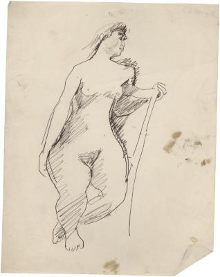 [Female nude in chair]