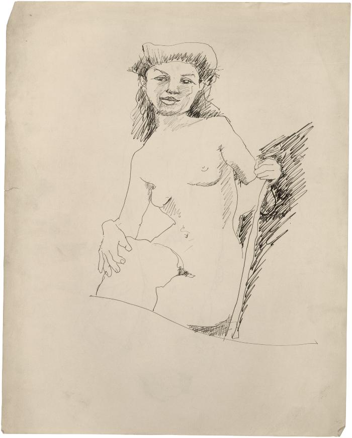 [Female nude in chair]