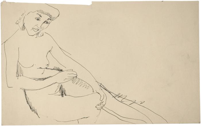 [Seated female nude]