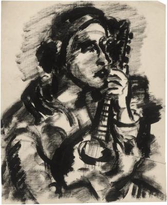 [Woman with mandolin]