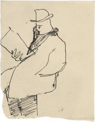 [Seated man reading]