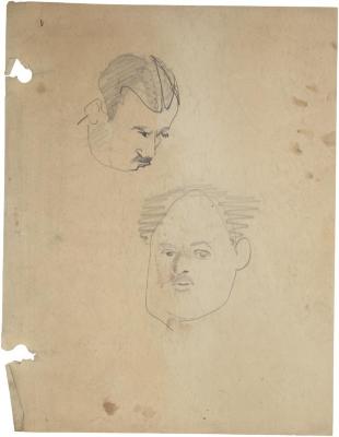 [Head of a man, two studies]