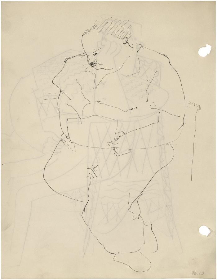 [Seated man drawing]