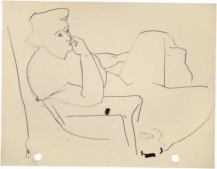 [Woman in armchair]