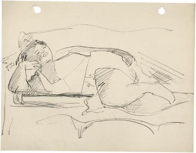 [Reclining woman on sofa]