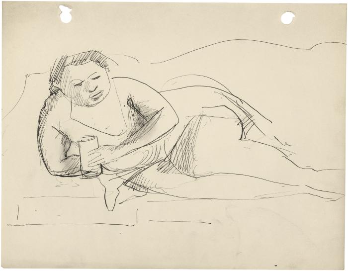 [Reclining woman on sofa]