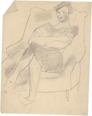 [Woman in armchair]