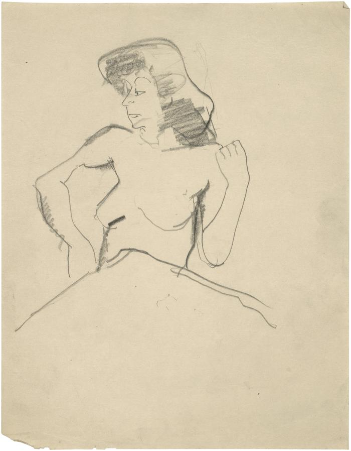 [Seated female nude]