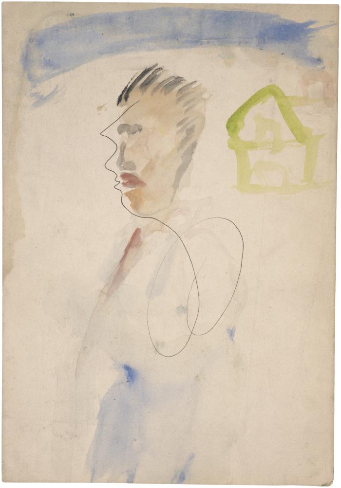 [Figure and building] Gyral Sketch Book 3, page 54