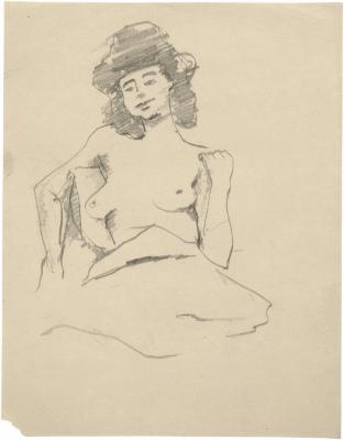 [Seated female nude]