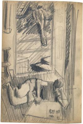 [Reclining figure reading] The Scribble-In Book, page 70