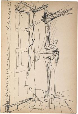 [Woman standing by window] The Scribble-In Book, page 123