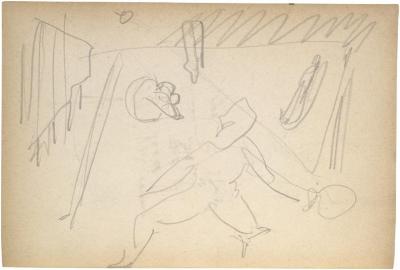 [Man with racquet and ball] The Scribble-In Book, page 100