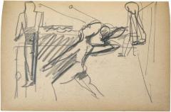 [Three figures, one with racquet and ball] The Scribble-In Book, page 95