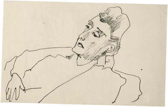 [Bust of a reclining woman]